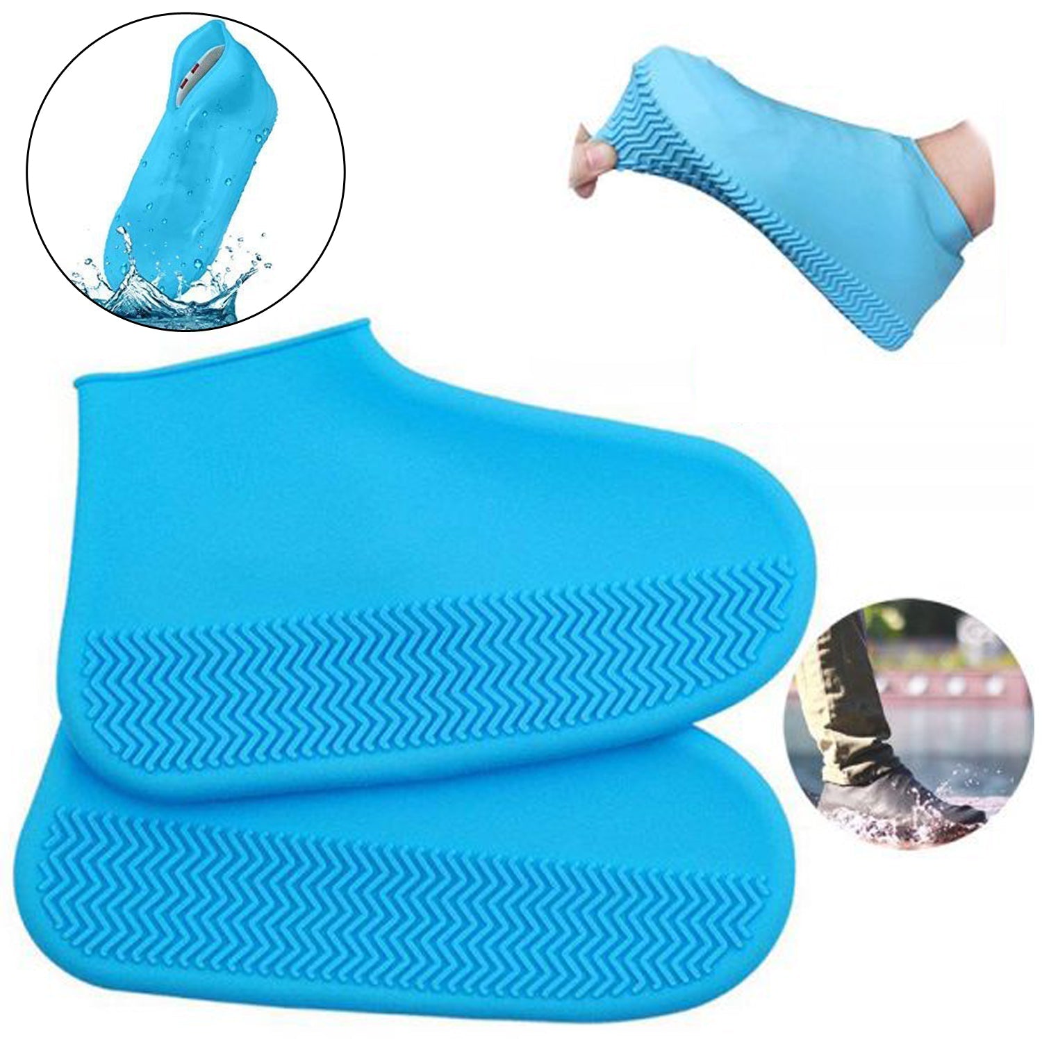 4867 Non-Slip Silicone Rain Reusable Anti skid Waterproof Fordable Boot Shoe Cover DeoDap 4867 Non-Slip Silicone Rain Reusable Anti skid Waterproof Fordable Boot Shoe Cover DeoDap